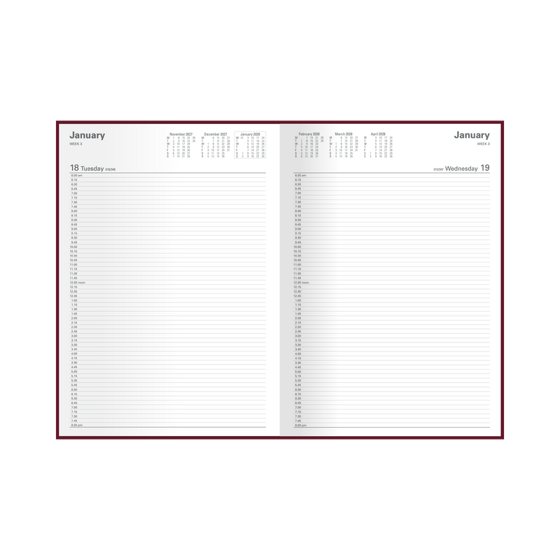 2028 Calendar Year Diary/Planner - 12 Month A4 Day to Page Diary - Hard Cover - Collins Appointment Range - Early Edition
