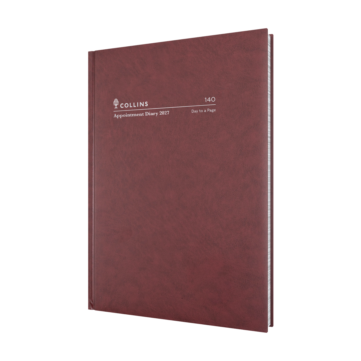 2027 Calendar Year Diary/Planner - 12 Month A4 Day to Page, 15 mins - Hard Cover - Collins Appointment Range - Early Edition