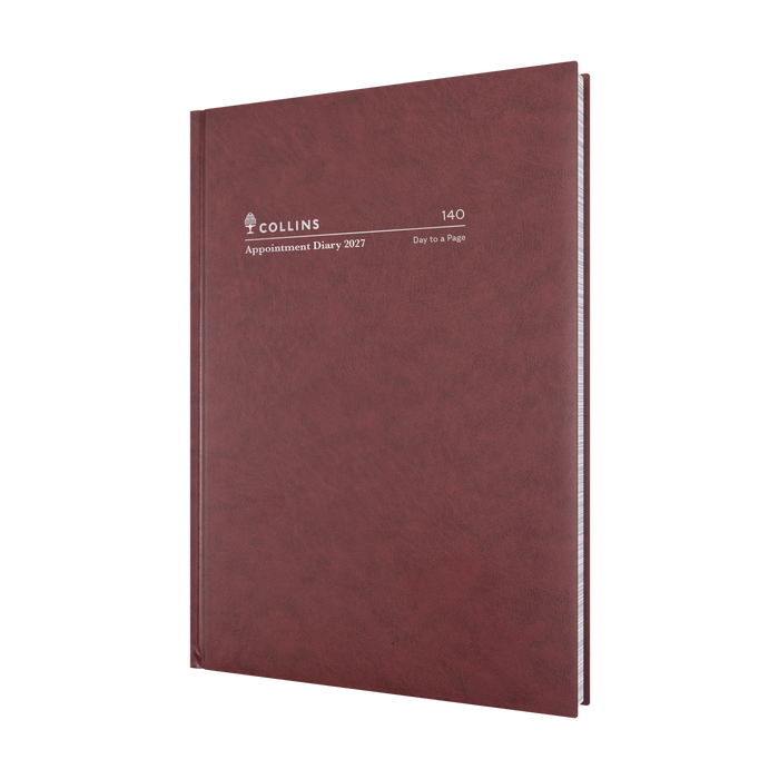 2027 Calendar Year Diary/Planner - 12 Month A4 Day to Page, 15 mins - Hard Cover - Collins Appointment Range - Early Edition