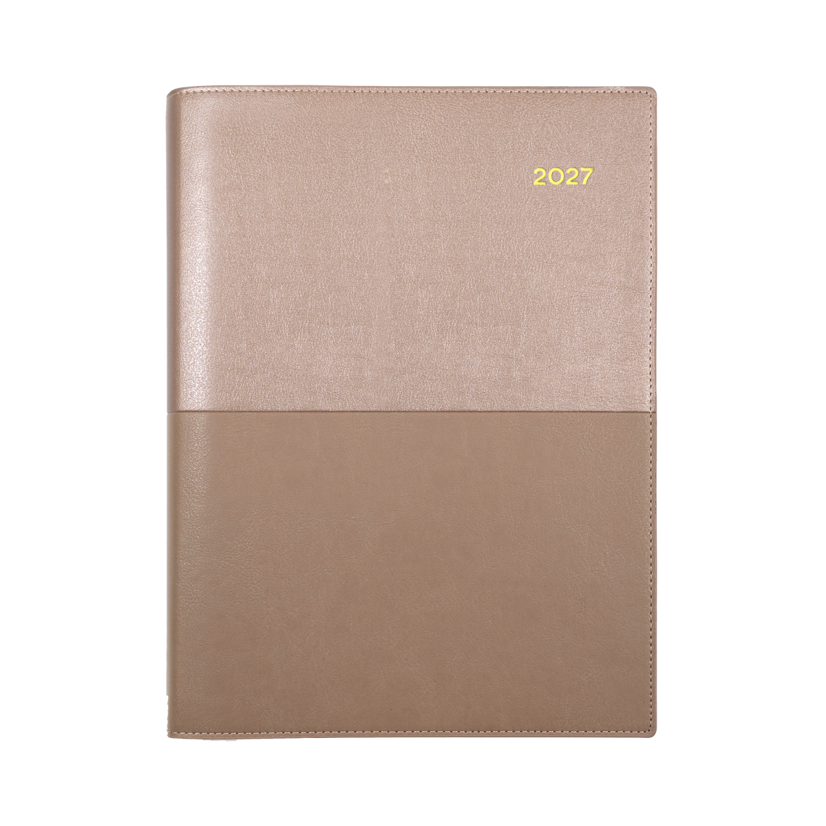 2027 Calendar Year Diary/Planner - 12 Month A4 Day to Page - Soft PU Cover in Rose Gold - Collins Vanessa Range
