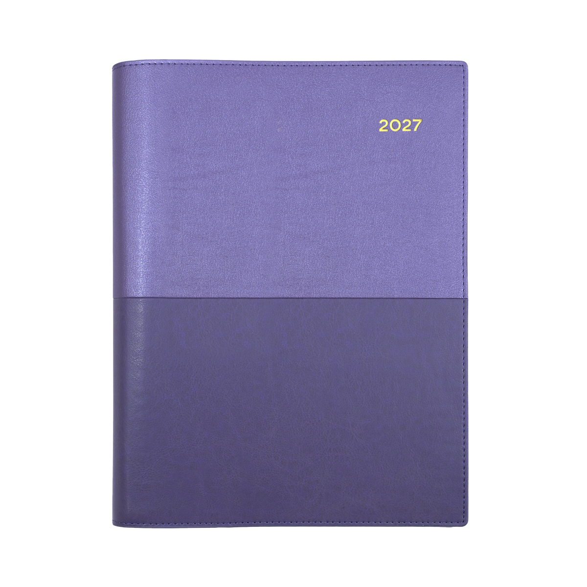 2027 Calendar Year Diary/Planner - 12 Month A4 Day to Page - Soft PU Cover in Purple - Collins Vanessa Range