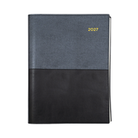 2027 Calendar Year Diary/Planner - 12 Month A4 Day to Page - Soft PU Cover in Black - Collins Vanessa Range