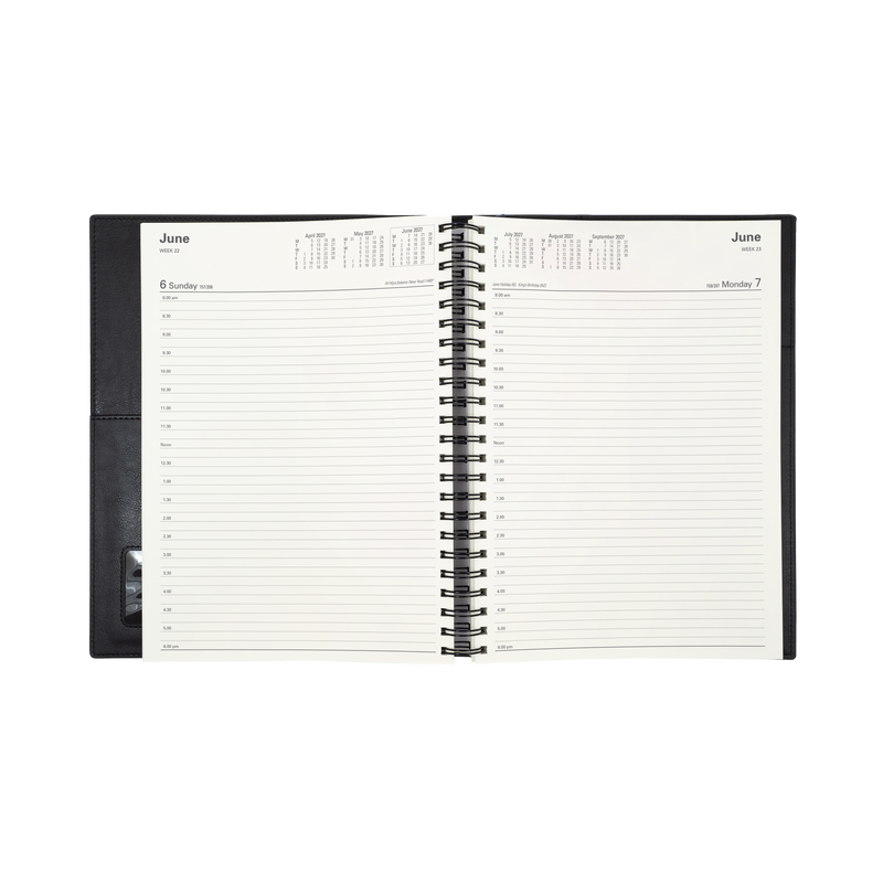 2027 Calendar Year Diary/Planner - 12 Month A4 Day to Page - Soft PU Cover in Red - Collins Vanessa Range