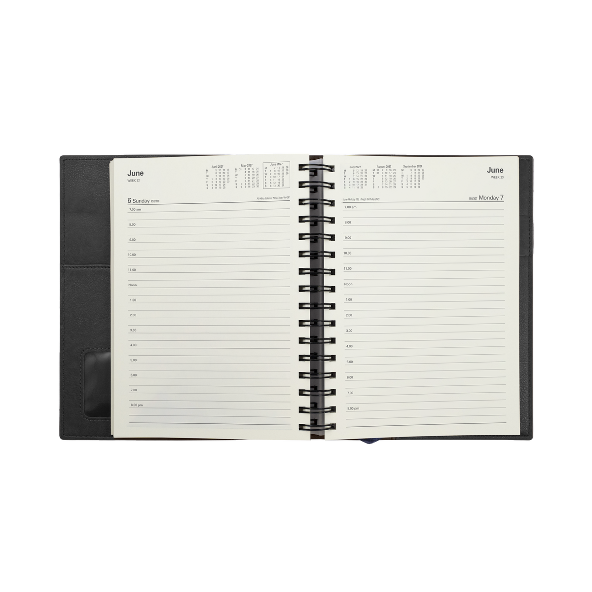 2027 Calendar Year Diary/Planner - 12 Month A5 Day to Page - Soft PU Cover - Collins Vanessa Range