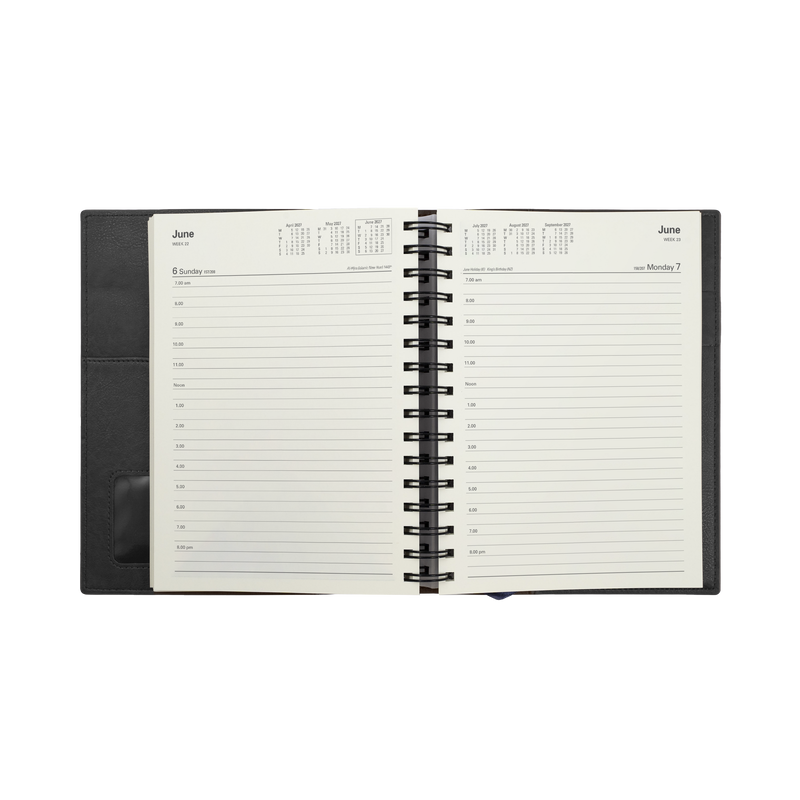 2027 Calendar Year Diary/Planner - 12 Month A5 Day to Page - Soft PU Cover - Collins Vanessa Range
