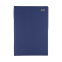 2027 Calendar Year Diary/Planner - 12 Month A4 2 Days to a Page - PVC Cover - Collins Belmont Range