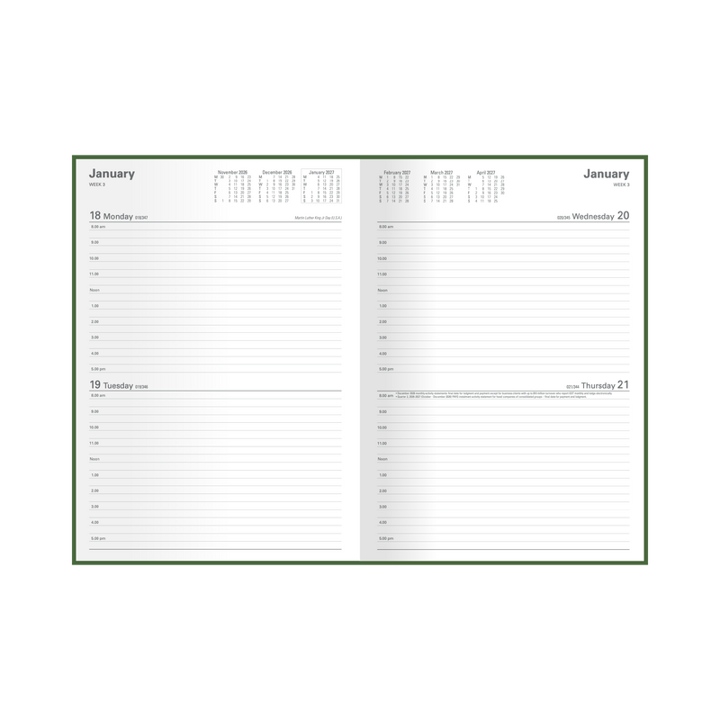 2026 - 2027 Financial Year Diary/Planner - 12 Month A4 2 Days to Page Diary - Hard Cover - Collins M Series Range