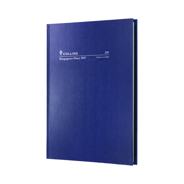 2027 Calendar Year Diary/Planner - 12 Month A5 2 Days to a Page - Hard Cover - Collins Kingsgrove Range
