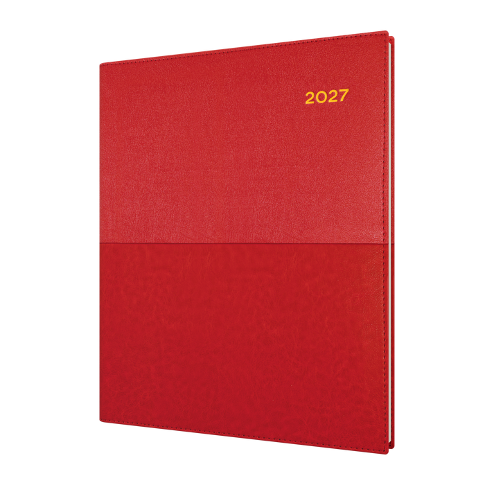 2027 Calendar Year Diary/Planner - 12 Month Quarto Week to View - Soft PU Cover - Collins Vanessa Range