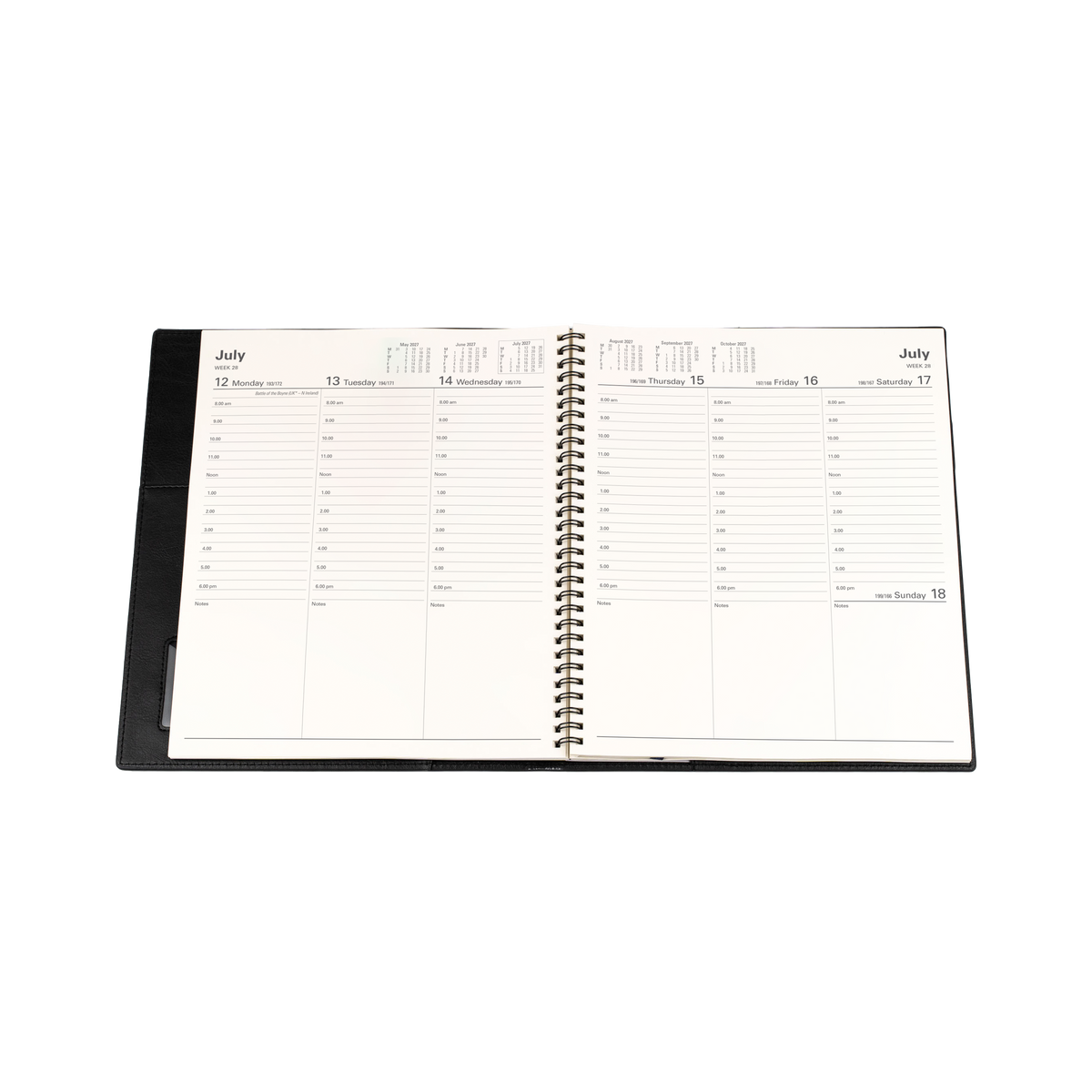 2027 Calendar Year Diary/Planner - 12 Month Quarto Week to View - Soft PU Cover - Collins Vanessa Range