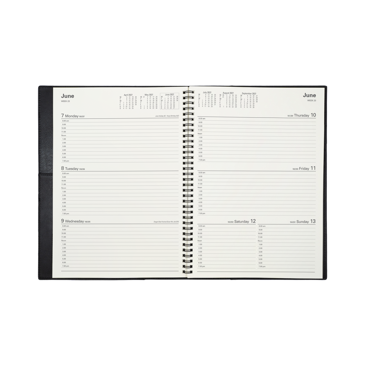 2027 Calendar Year Diary/Planner - 12 Month A4 Week to View - Soft PU Cover - Collins Vanessa Range