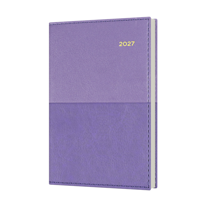 2027 Calendar Year Diary/Planner - 12 Month B7R Week to View - Soft PU Cover - Collins Vanessa Range