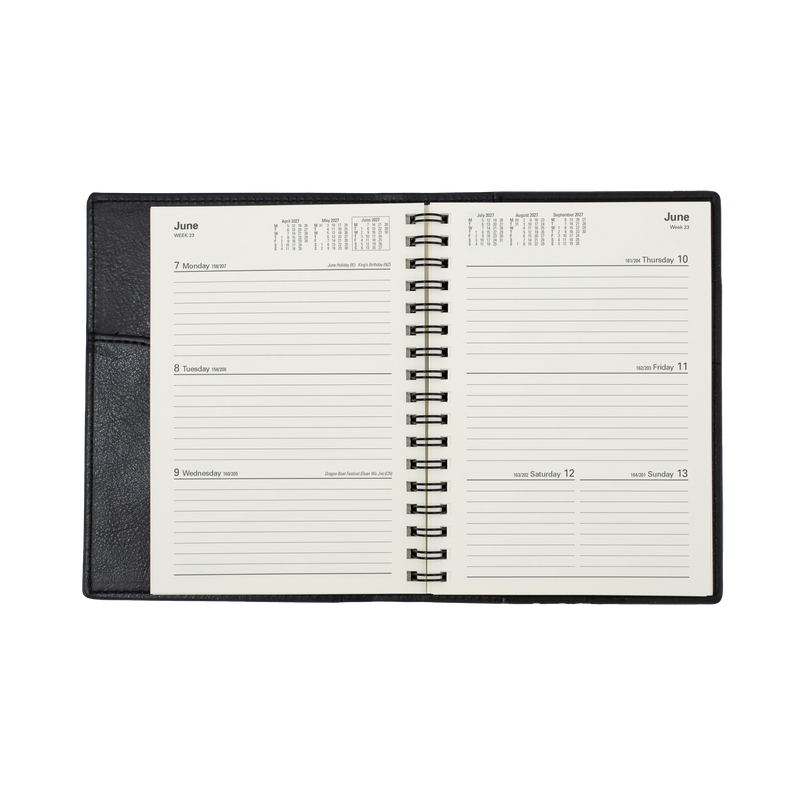 2027 Calendar Year Diary/Planner - 12 Month A6 Week to View - Soft PU Cover - Collins Vanessa Range