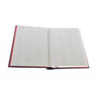 2027 Calendar Year Diary/Planner - 14 Month Quarto Day to Page - Leather Hard Cover in Navy - Collins The Economist Range
