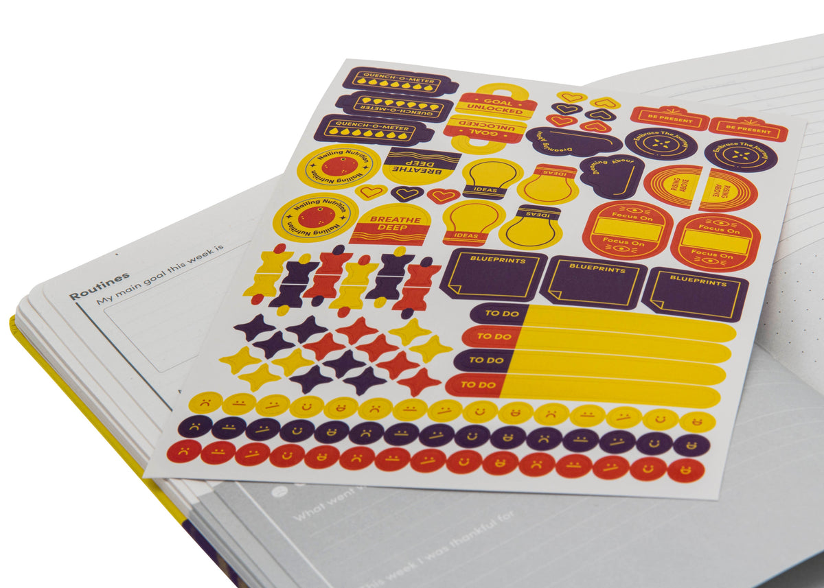 Jumble & Co. - Routines & Reflections Wellness Journal, A5 - Yellow