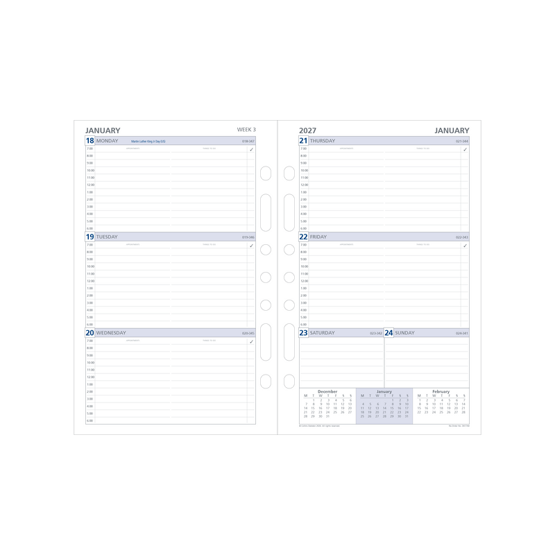 2026-2027 Financial Year Diary/Planner - 12 Month Desk Week to View Refill - Debden Day Planner Range