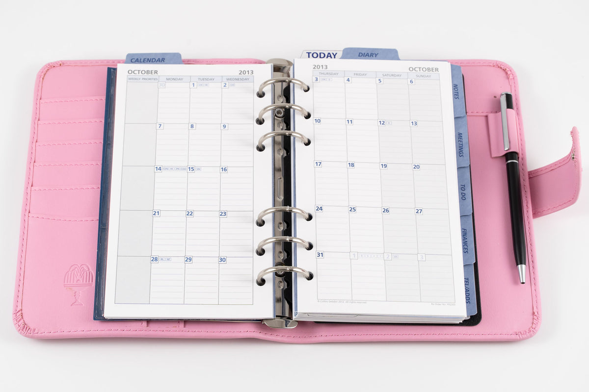 Debden Day Planner organiser, Personal size 172 x 96 mm, PU Snap Closure, Undated Week to view