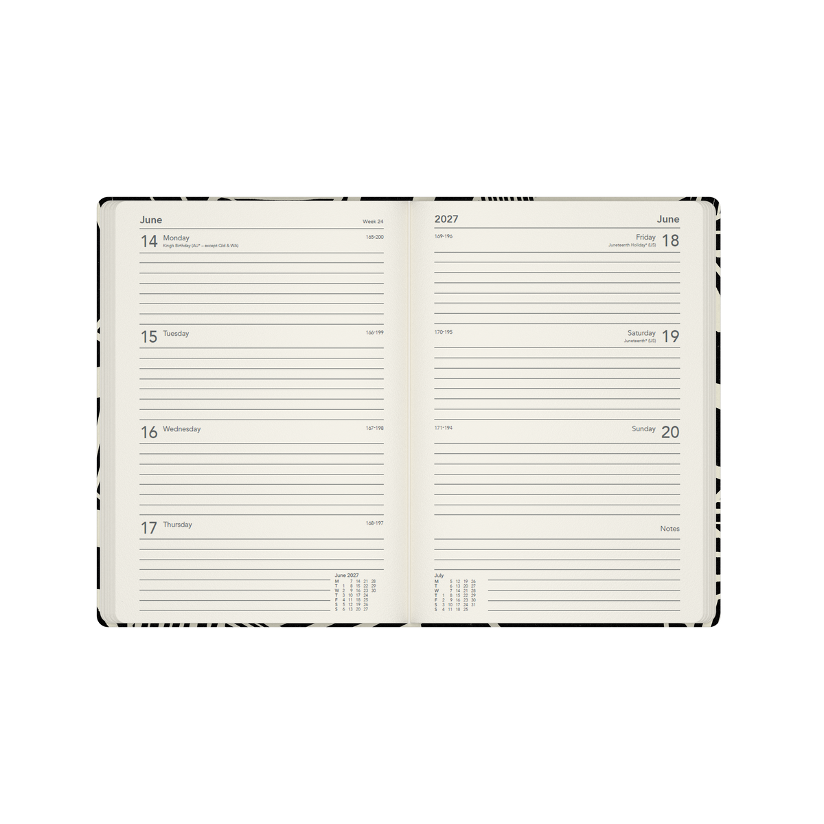 2027 Calendar Year Diary/Planner - 12 Month A5 Week to View - Hard Cover in White - Collins Bold Mono Range