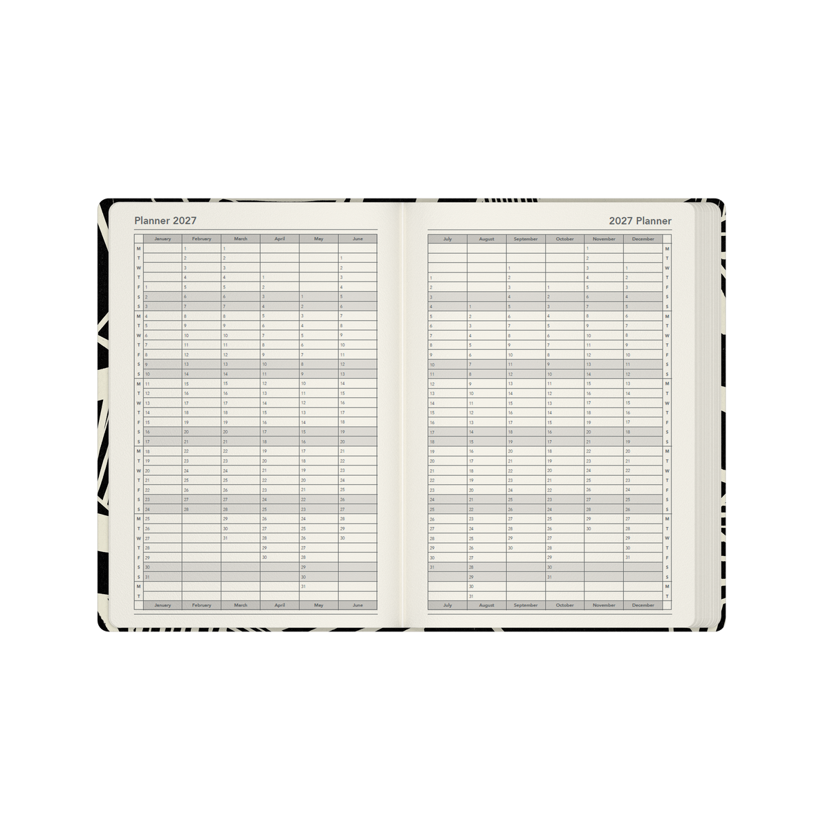 2027 Calendar Year Diary/Planner - 12 Month A5 Week to View - Hard Cover in White - Collins Bold Mono Range