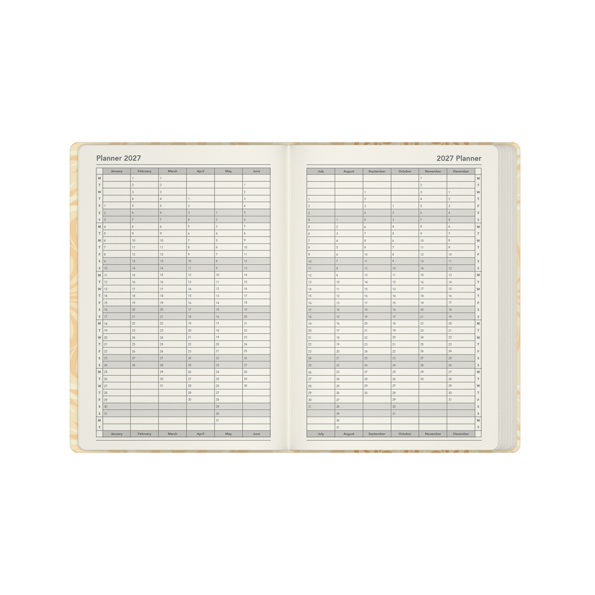 2027 Calendar Year Diary/Planner - 12 Month A5 Week to View - Hard Cover in Yellow - Collins Lavish Lux Range