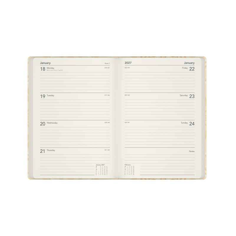 2026-2027 Financial Year Diary/Planner - 12 Month A5 Week to View Diary - Hard Cover - Collins Lavish Lux Range