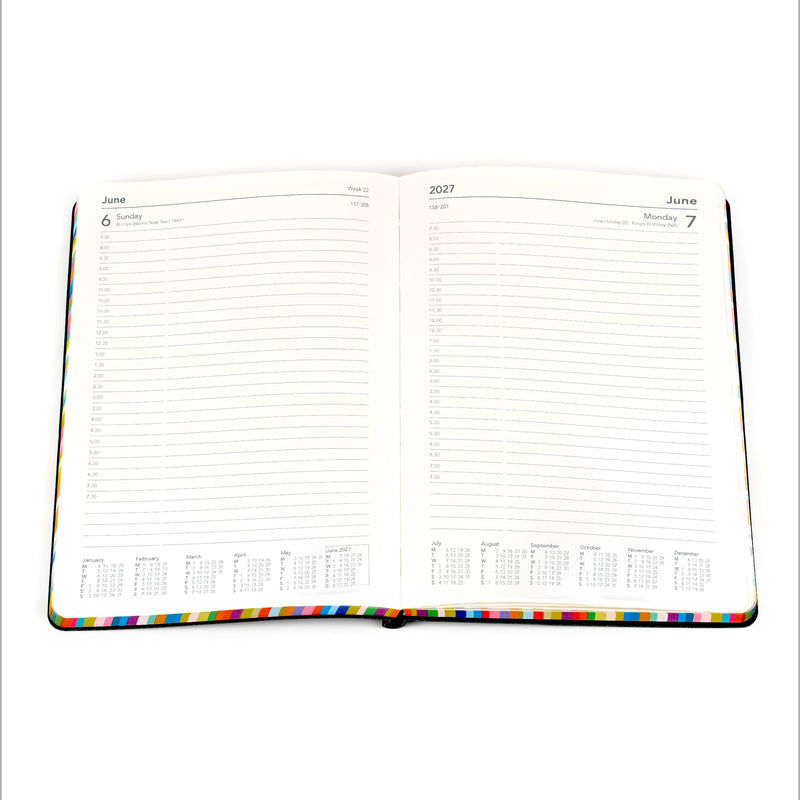 2027 Calendar Year Diary/Planner - 12 Month A5 Day to Page - Soft Cover - Collins Edge Rainbow Range