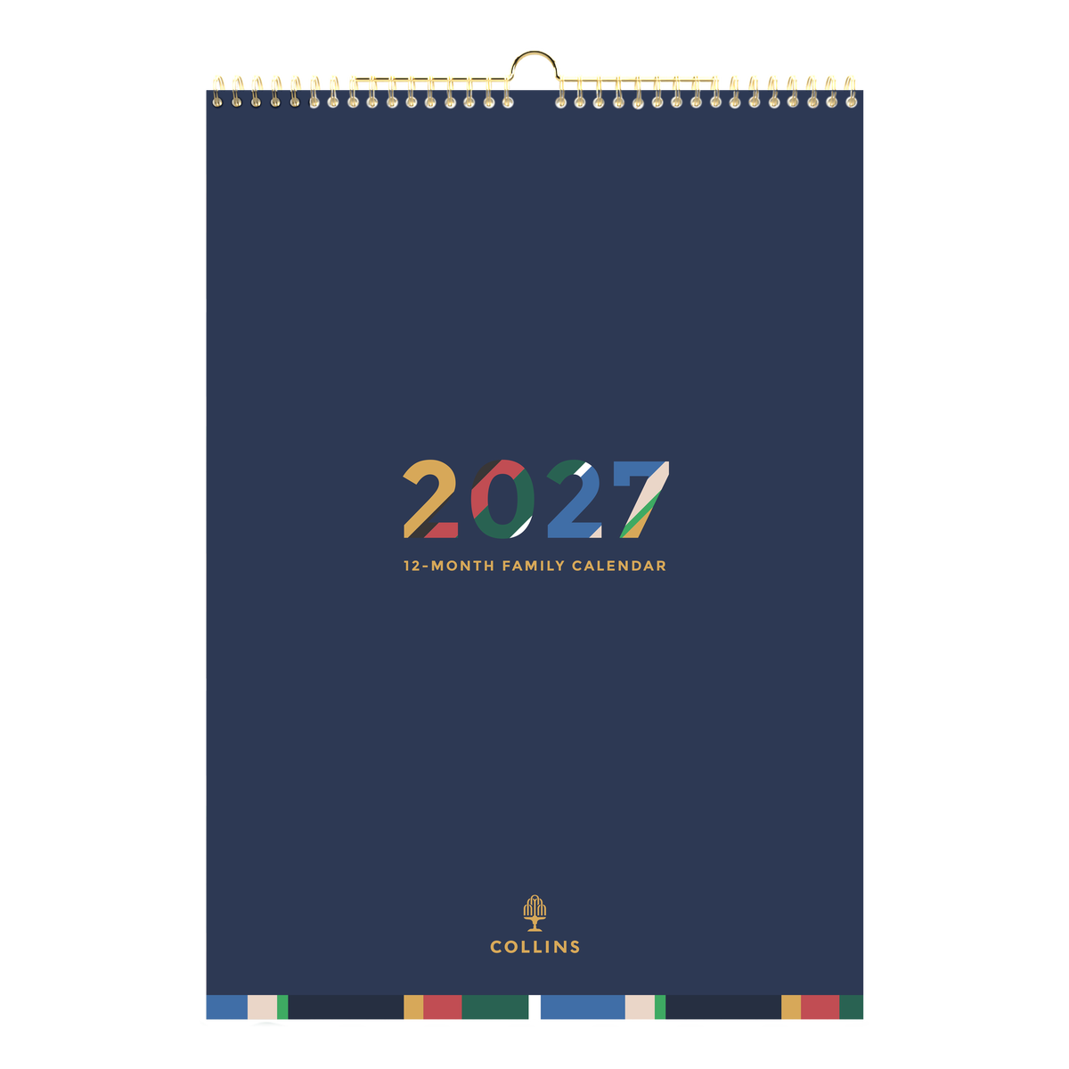 2027 Calendar Year Diary/Planner - 12 Month A3 Month to View - Wiro Hanger Wall Calendar in Edge Mira- Collins Desktop Calendars Range