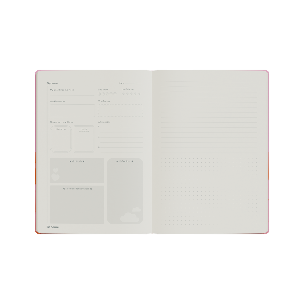 Jumble & Co. - Believe & Become Manifestation Journal, A5 - Pink