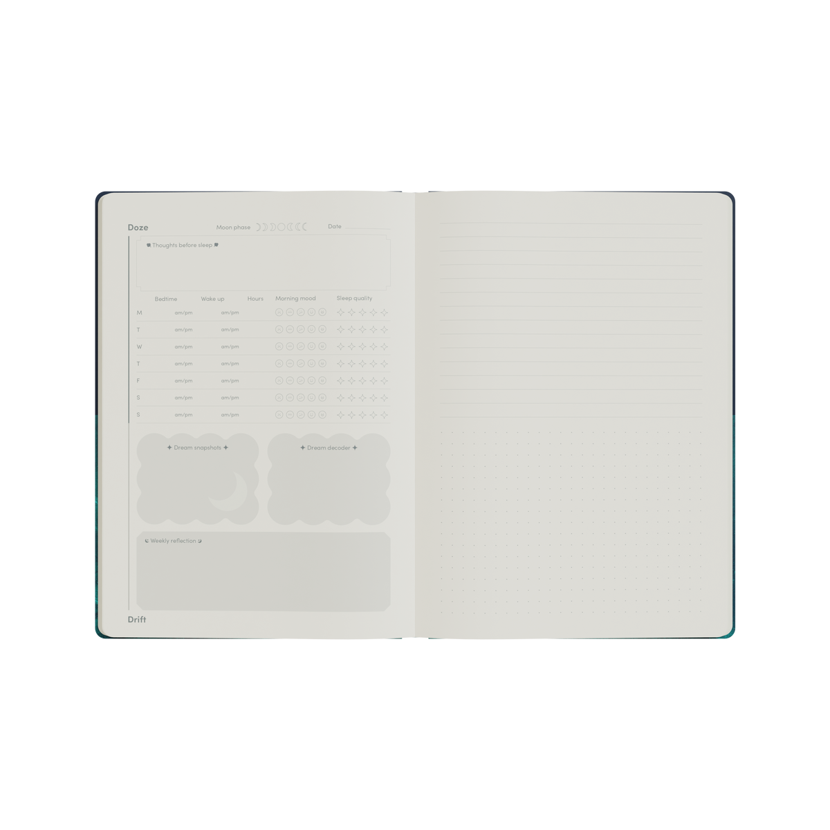 Jumble & Co. - Doze & Drift Sleep Journal, A5 - Black