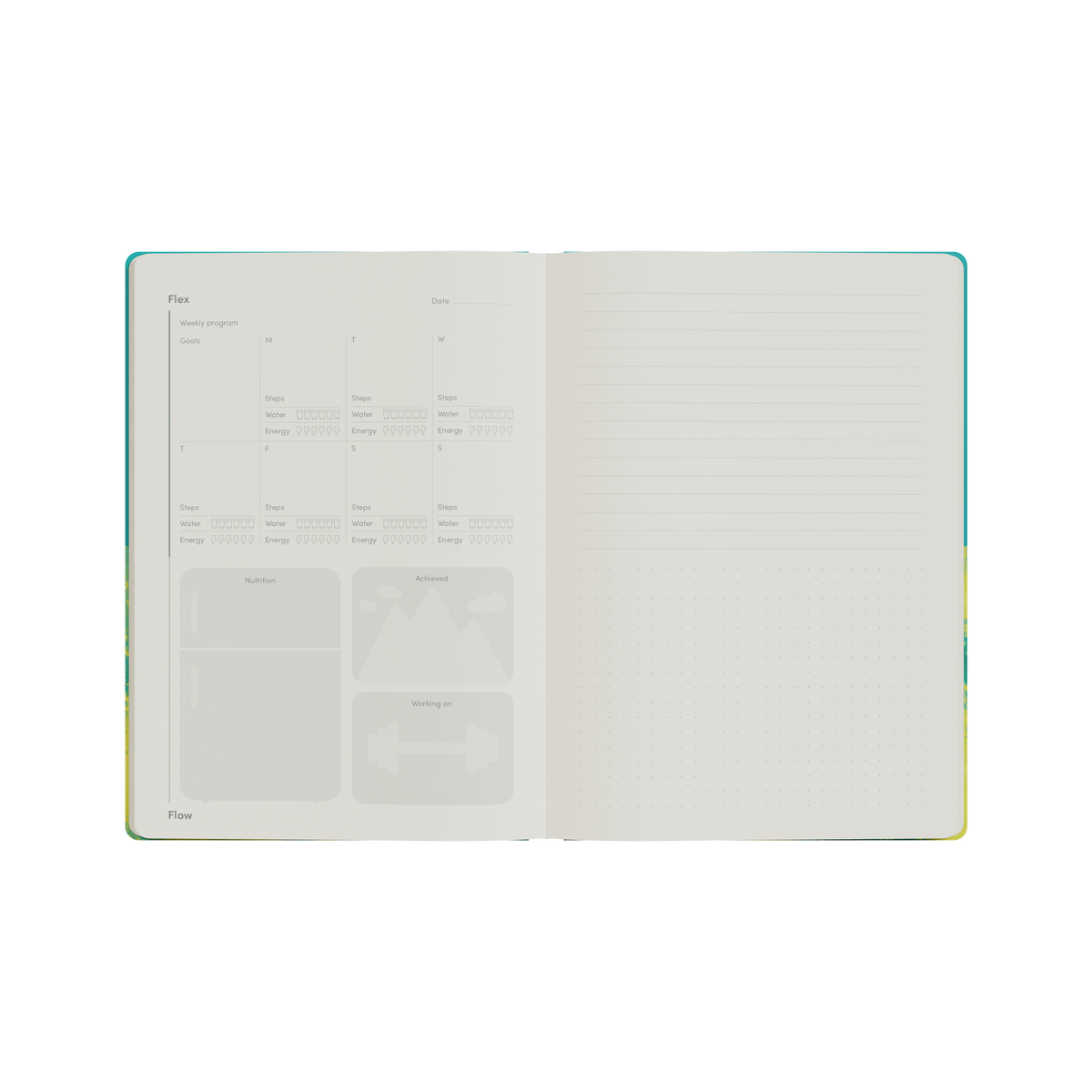 Jumble & Co. - Flex & Flow Fitness Journal, A5 - Teal