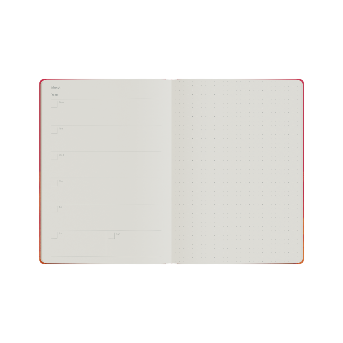 Jumble & Co. - Plan & Ponder Undated Diary, Week to View, A5 - Red