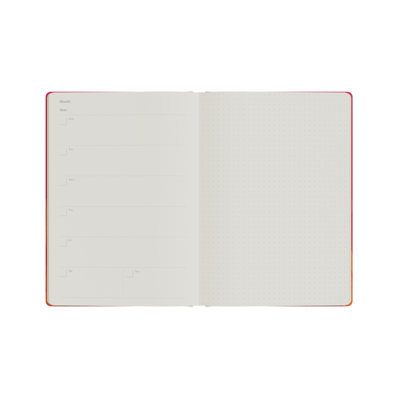 Jumble & Co. - Plan & Ponder Undated Diary, Week to View, A5 - Red