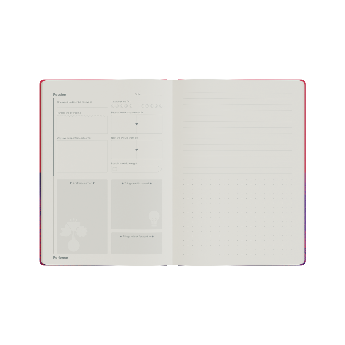 Jumble & Co. - Passion & Patience Relationship Journal, A5 - Red
