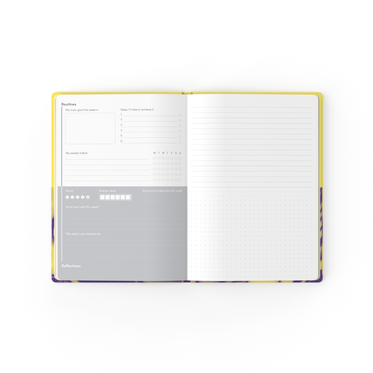 Jumble & Co. - Routines & Reflections Wellness Journal, A5 - Yellow