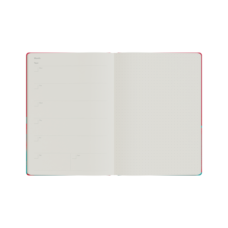 Jumble & Co. - System & Stories Undated Diary, Week to View, A5 - Red