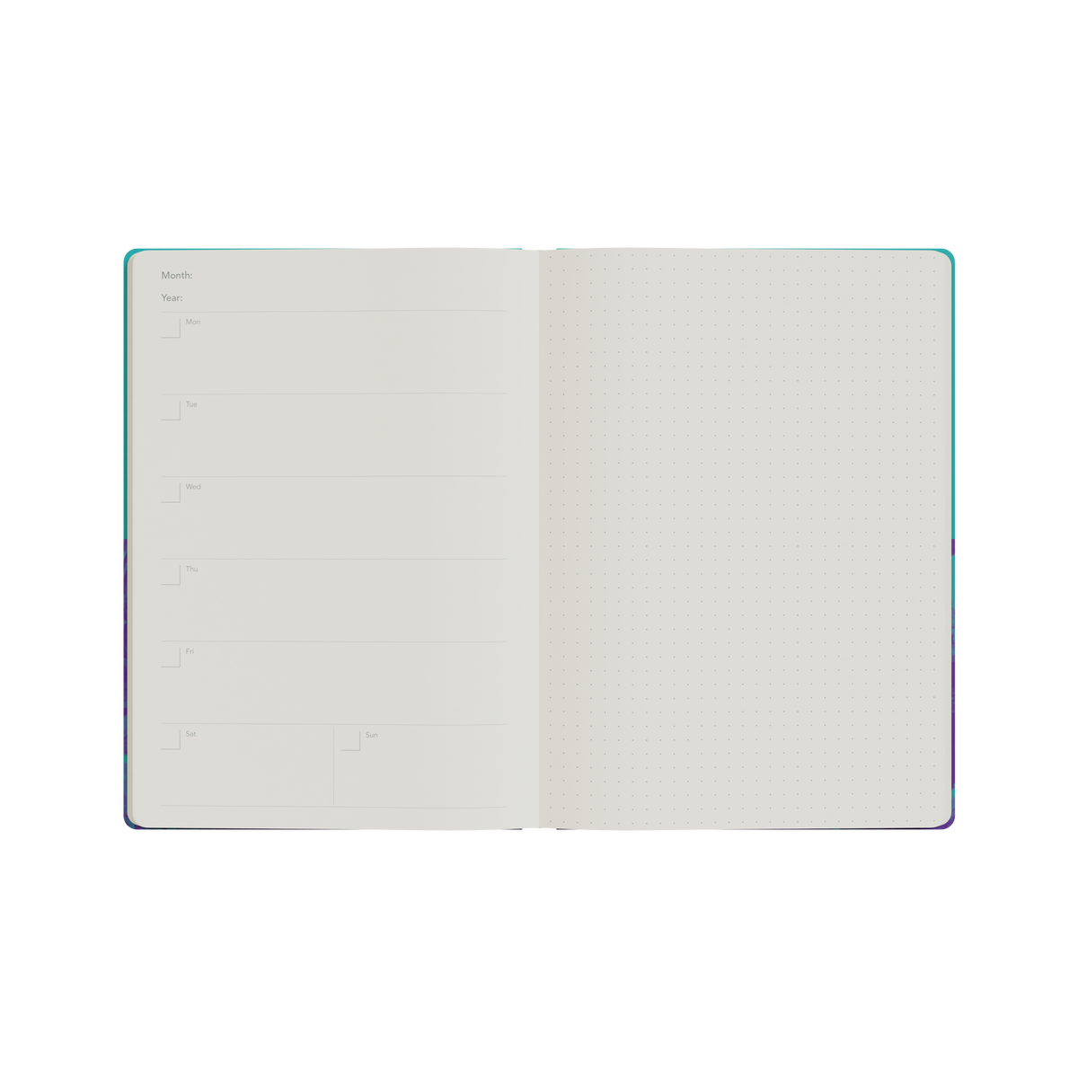 Jumble & Co. - Schedule & Scribbles Undated Diary, Week to View, A5 - Teal