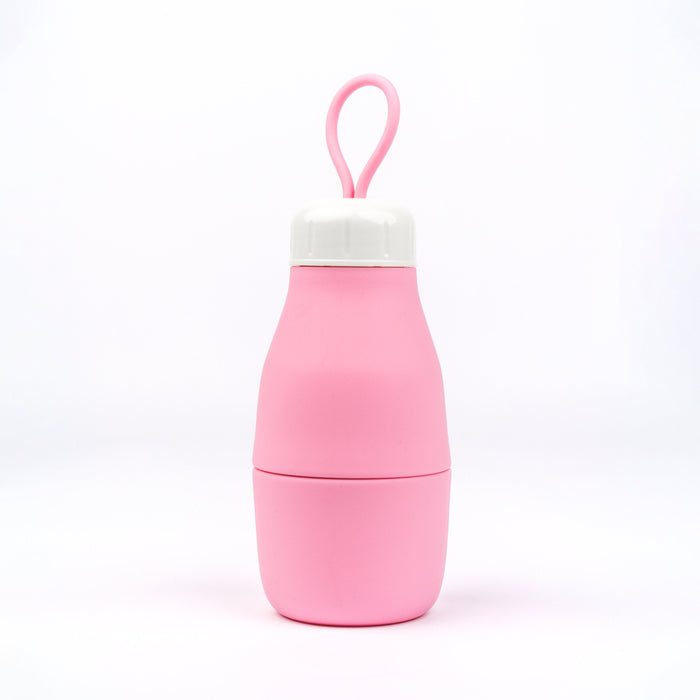 Jumble & Co. Whippy Collapsible Silicone Bottle 520ml - Rose-Tined Pink