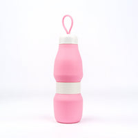 Jumble & Co. Whippy Collapsible Silicone Bottle 520ml - Rose-Tined Pink