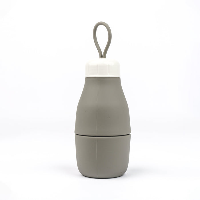 Jumble & Co. Whippy Collapsible Silicone Bottle 520ml - Grey Days Grey