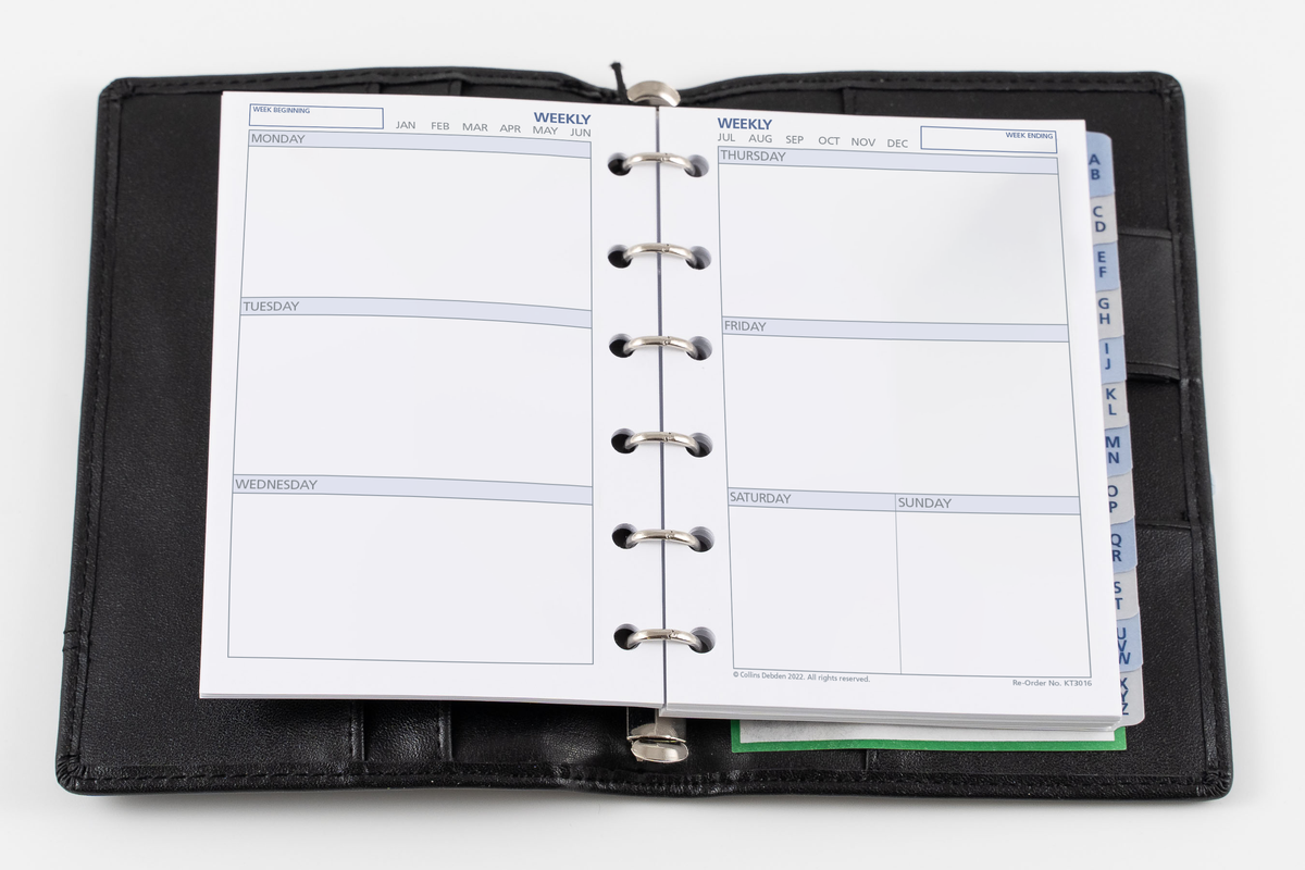 Debden Day Planner Slim Organiser - Week to View (Undated), Size Pocket