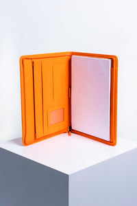 Jumble & Co. Intentus Organiser A4 PU Leather-Like Folder with Ruled Refill Pad - Burned Out Orange