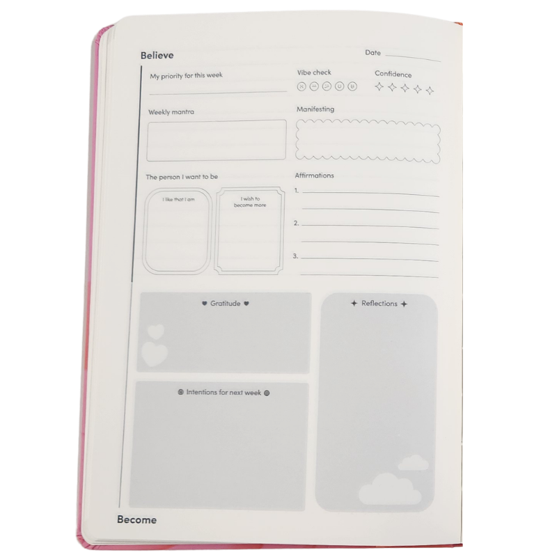 Jumble & Co. - Believe & Become Manifestation Journal, A5 - Pink