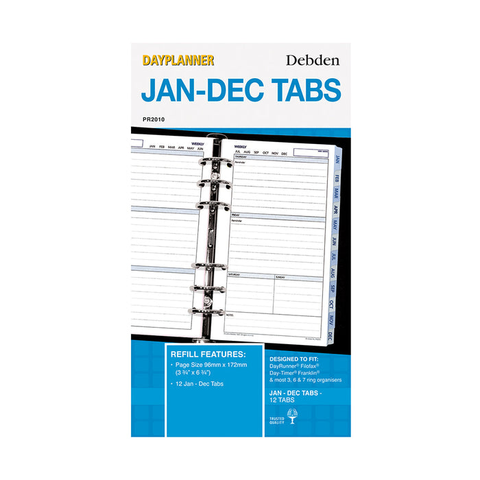 Debden Day Planner - Personal Size - Refills Jan - Dec Tabs