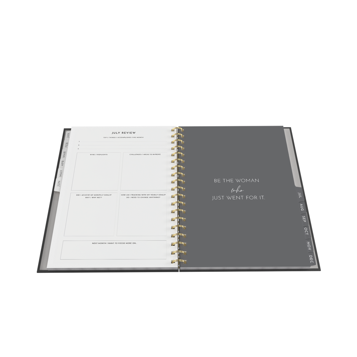 2027 Calendar Year Diary/Planner - 12 Month B5 Week to View - Wiro Bound in Charcoal - Collins Smart Women Society Range