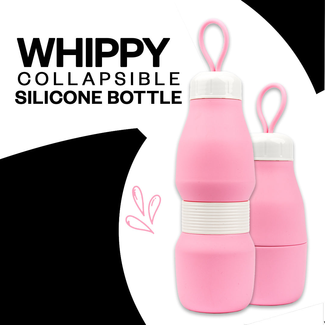 Jumble & Co. Whippy Collapsible Silicone Bottle 520ml - Rose-Tined Pink