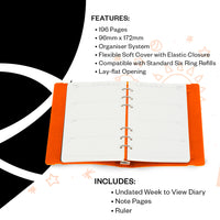 Jumble & Co. Lit Undated Week to View Organiser - Clean Slate Black