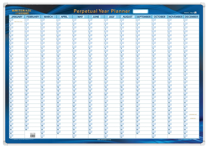 Collins Writeraze Wall Planner - Perpetual year planner (700 x 1000mm)