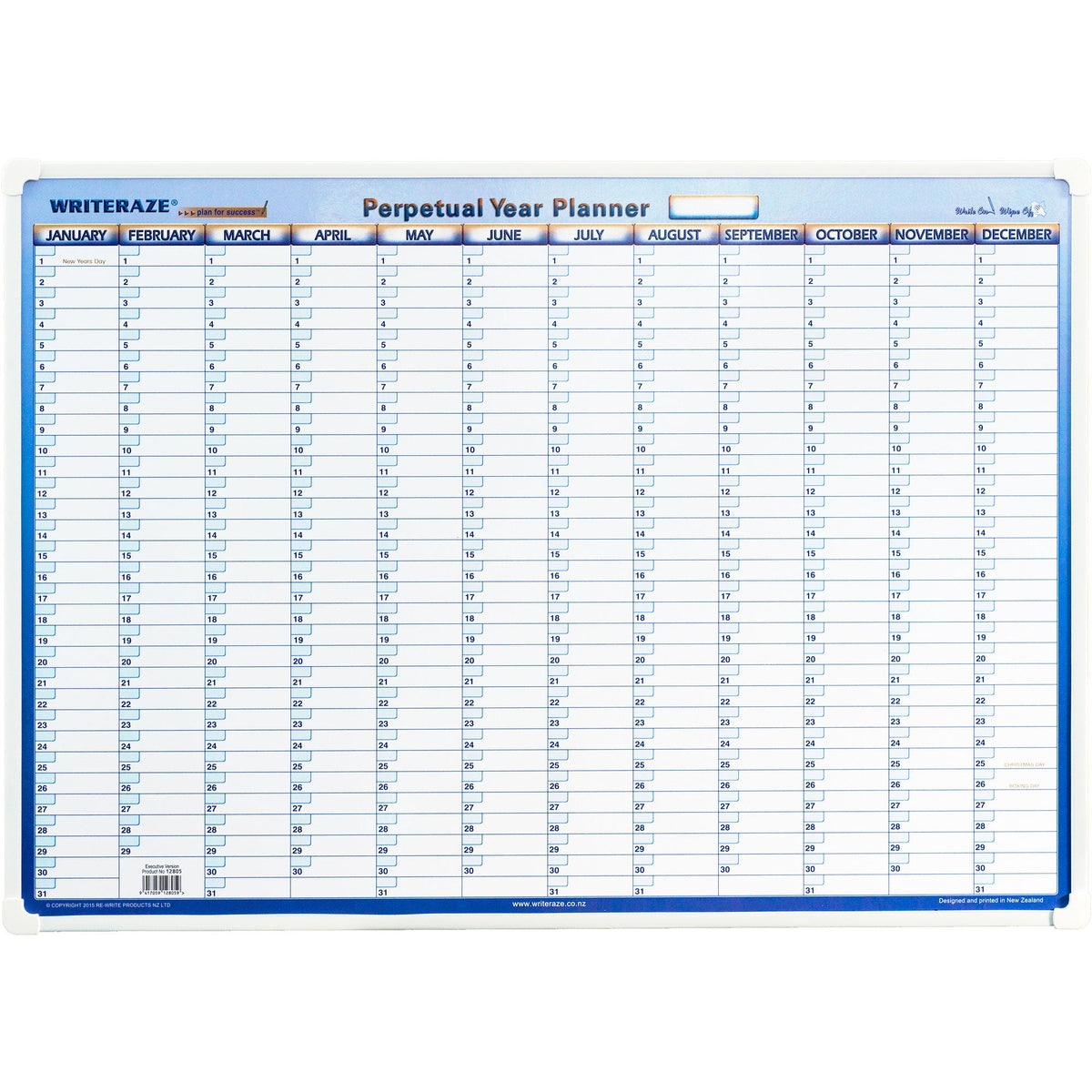 Collins Writeraze Wall Planner - Perpetual Year Planner (500 x 700mm)