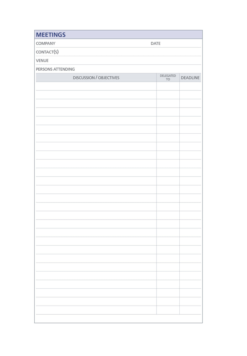 Debden Compendium Refill -  Meetings Writing Pad