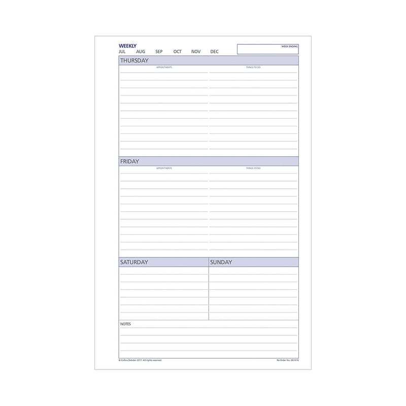 DayPlanner - Desk Size Weekly Non-Dated - Collins Debden